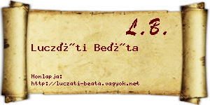 Luczáti Beáta névjegykártya